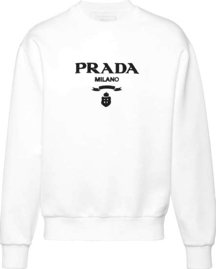 prada white sweatshirt|prada sweatshirt women's.